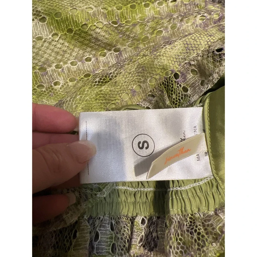 SinceThen NWOT Green & Purple Lace Strappy Crop Top Bustier Stretchy Bandeau Sm - Picture 5 of 5